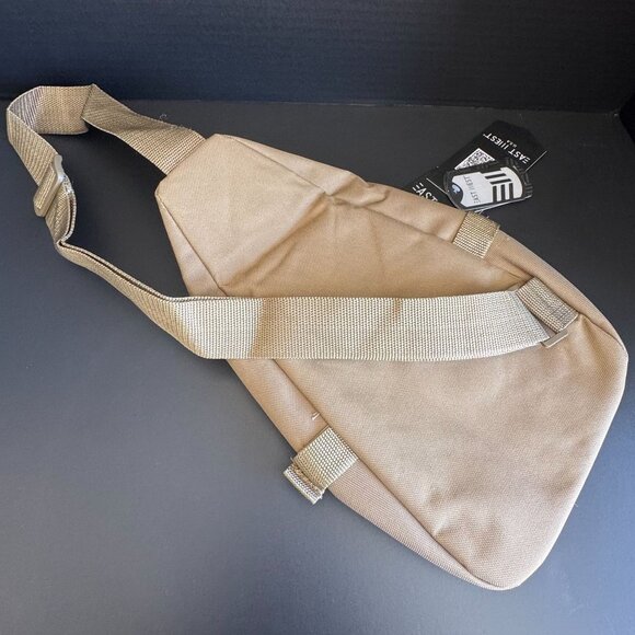 Tactical Sling Crossbody Bag With American Flag Patch & Adjustable Strap - East/ - Picture 7 of 14